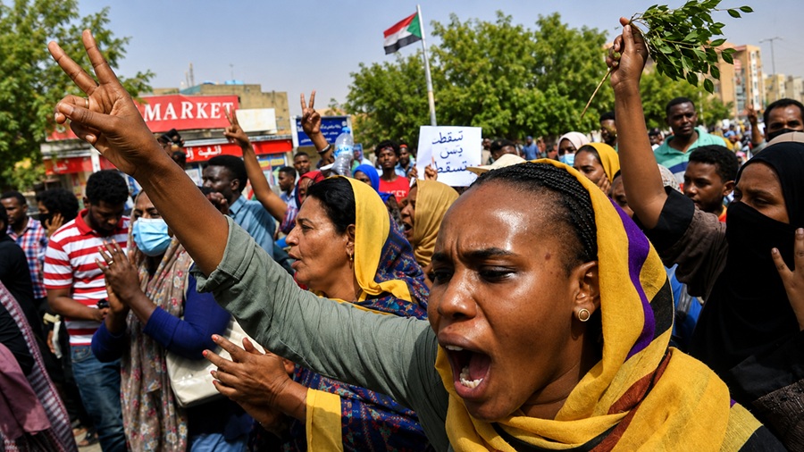 business protest sudan